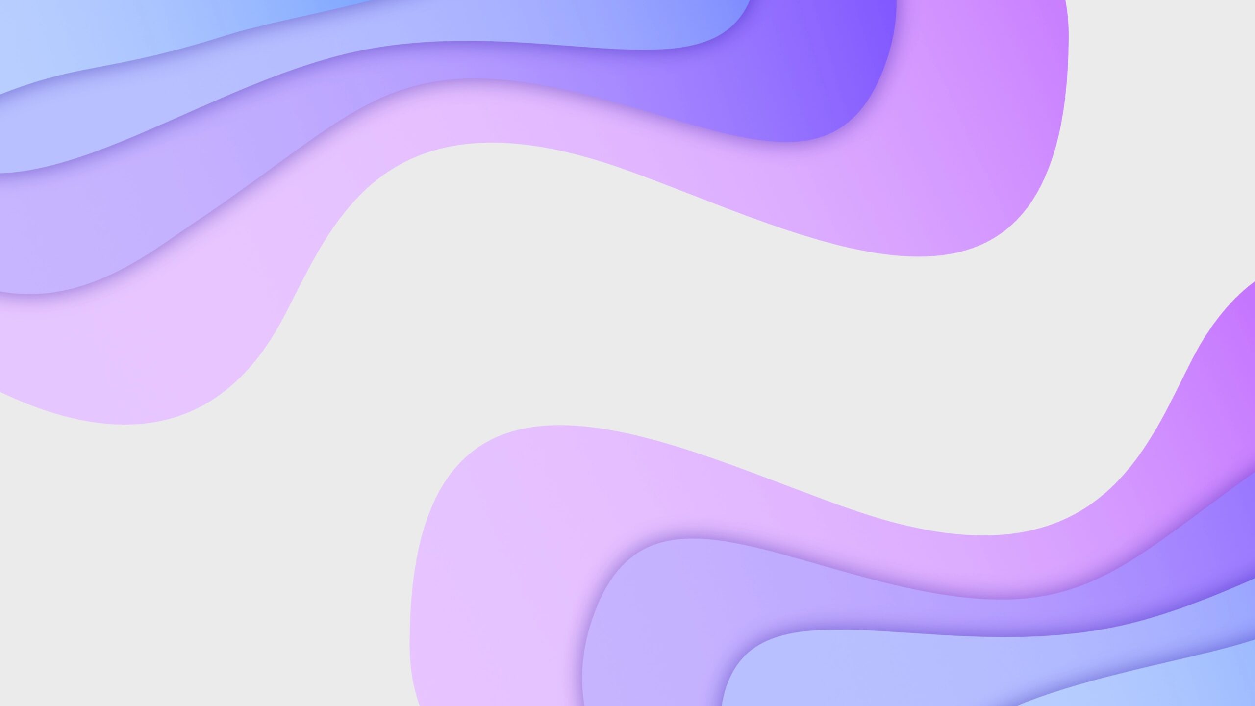 Un'onda astratta e fluida nei toni del viola e del blu sfumato su uno sfondo grigio chiaro, con uno spazio bianco centrale per il testo o altri elementi.